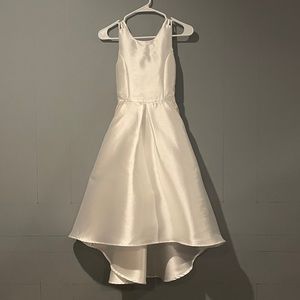 White High-Low Dress with Sequin Detail